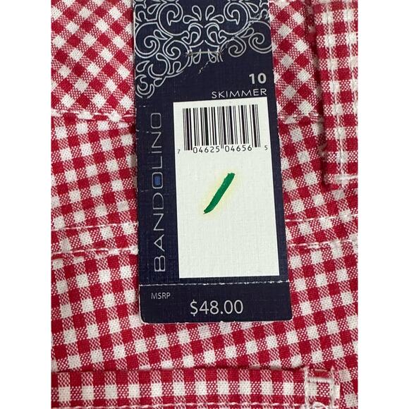 Bandolino Women’s Capri Skimmers Jeans Red & White Check Knees Skimmer Size 10 - Picture 11 of 16